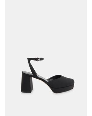Whistles Estella Satin Platform Shoe - White