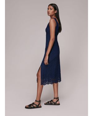 Whistles Nova Lace Midi Dress - Blue