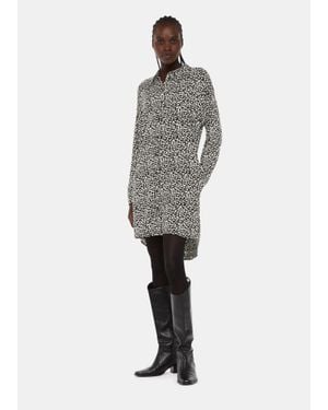 Whistles Helena Fuzzy Squares Dress - Grey