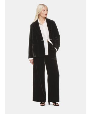 Whistles Petite Olivia Velvet Blazer - Black