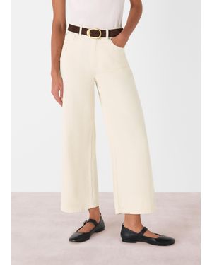Whistles Wide Leg Cropped Jean - Natural