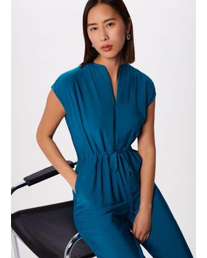 Whistles Sleeveless Drawstring Jumpsuit - Blue