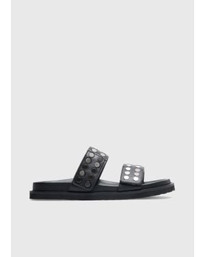 Whistles Studded Slider - White