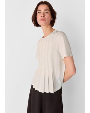 Whistles Pleat Detail Top - White