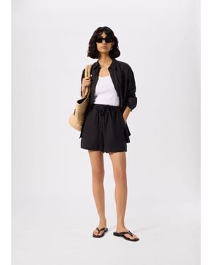 Whistles Linen Elasticated Short - White