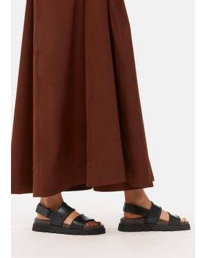 Whistles Ruben Whipstitch Velcro Sandal - Brown