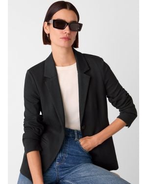Whistles Textured Ponte Stretch Blazer - Black