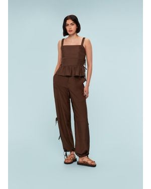 Whistles Tie Side Shirred Top - Blue