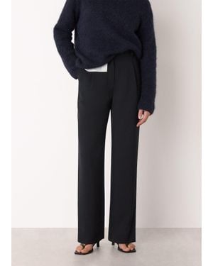 Whistles Harriet Tapered Crepe Trouser - Blue