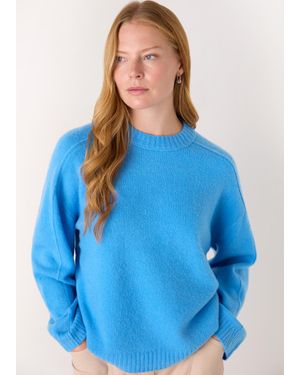 Whistles Wool Mix Seam Detail Knit - Blue