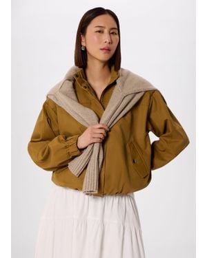 Whistles Wax Coated Bomber Jacket - Natural
