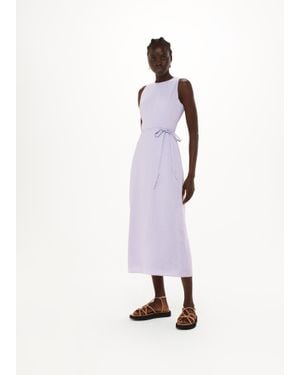 Whistles Linen Blend Cut Out Back Dress - White