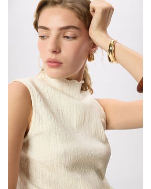 Whistles Textured Sleeveless Top - Natural