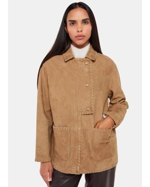 Whistles Bohdi Western Suede Biker - Brown