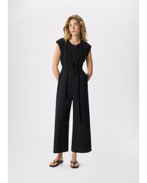 Whistles Button Detail Tie Jumpsuit - Black