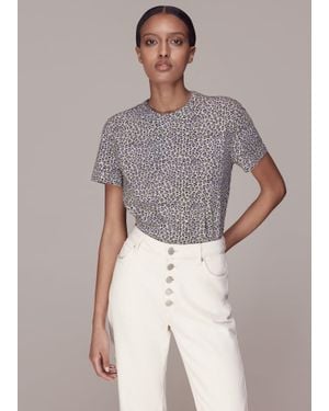 Whistles Dashed Leopard Print T-shirt - Multicolour