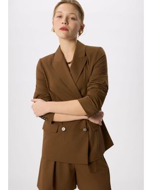 Whistles Double Breasted Blazer - Brown