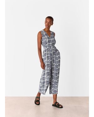Whistles Hatch Squares Jumpsuit - White