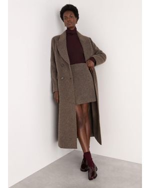 Whistles Maxi Double Breasted Wool Coat - Brown