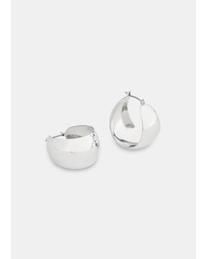 Whistles Textured Curved Earring - White