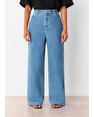 Whistles Petite Relaxed Straight Leg Jean - Blue