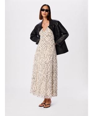 Whistles Dashed Spot Dobby Maxi Dress - Natural