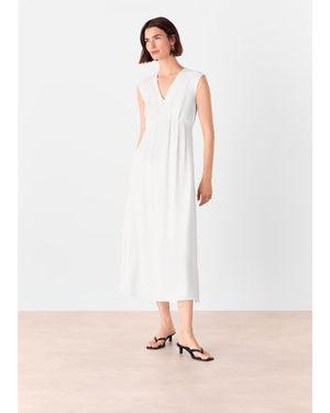 Whistles Crepe Sleeveless Midi Dress - Pink