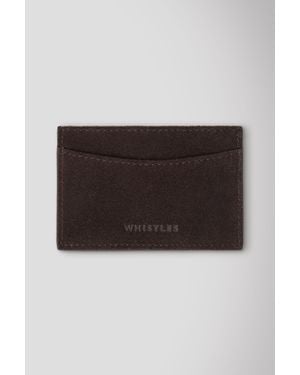 Whistles Suede Card Holder - Brown