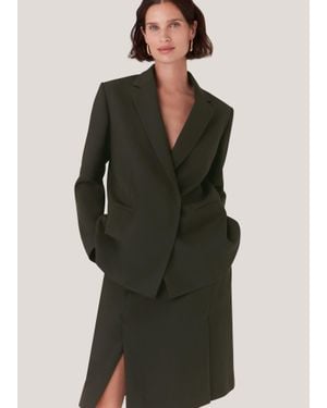 Whistles Natalie Wool Blend Skirt - Green
