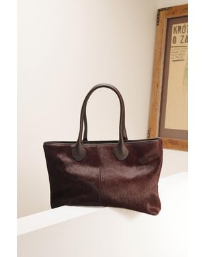 Whistles Leandra Hair-On Leather Tote - Brown