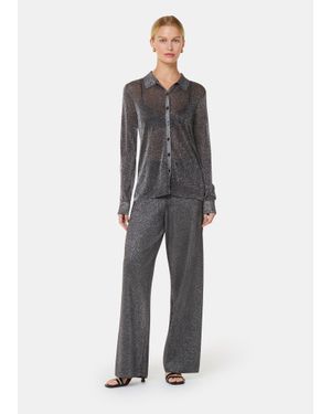 Whistles Sparkle Knitted Trouser - Grey