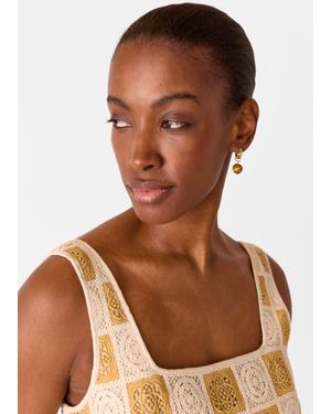 Whistles Bead Drop Earring - Brown