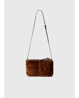 Whistles Kaia Shearling Crossbody Bag - White