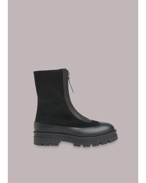Whistles Barkley Zip Front Boot - Black