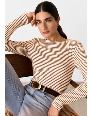 Whistles Stripe Crew Neck Jersey Top - Multicolour