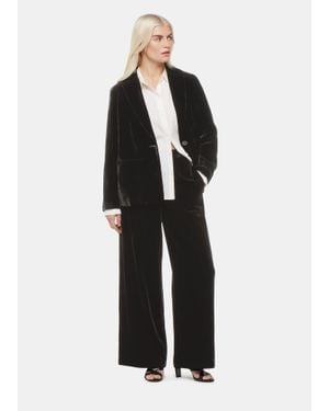 Whistles Petite Olivia Velvet Blazer - Black