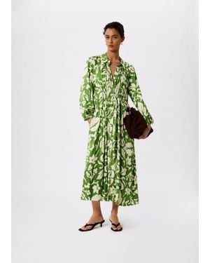 Whistles Floral Trapeze Shirt Dress - Green