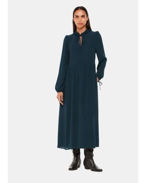 Whistles Lyla Trapeze Midi Dress - Blue