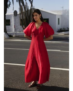 Whistles Silk Blend Taffeta Maxi Dress - Red