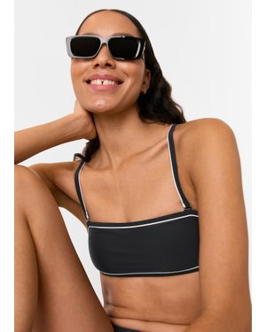 Whistles Piper Contrast Bikini Top - Black