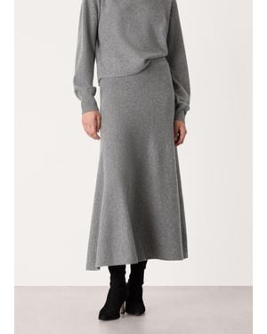 Whistles Knitted Midi Skirt - Grey