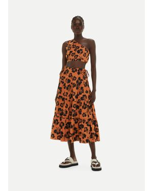 Whistles Tropical Floral Tiered Skirt - White
