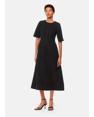 Whistles Veda Linen Blend Dress - Black