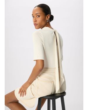 Whistles Tie Neck Detail Top - Natural