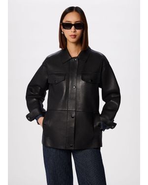 Whistles Clean Bonded Leather Jacket - Black