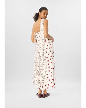 Whistles Jacquard Spot Scarf Back Dress - White