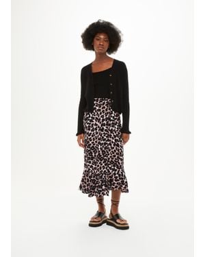 Whistles Leopard Spot Wrap Skirt - White