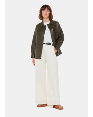 Whistles Wide Leg Cargo Jean - White