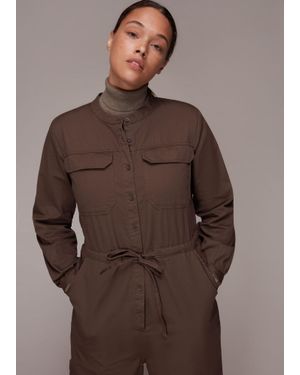 Whistles Sadie Utility Tie Jumpsuit - Brown