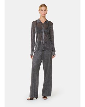 Whistles Sparkle Knitted Trouser - Grey